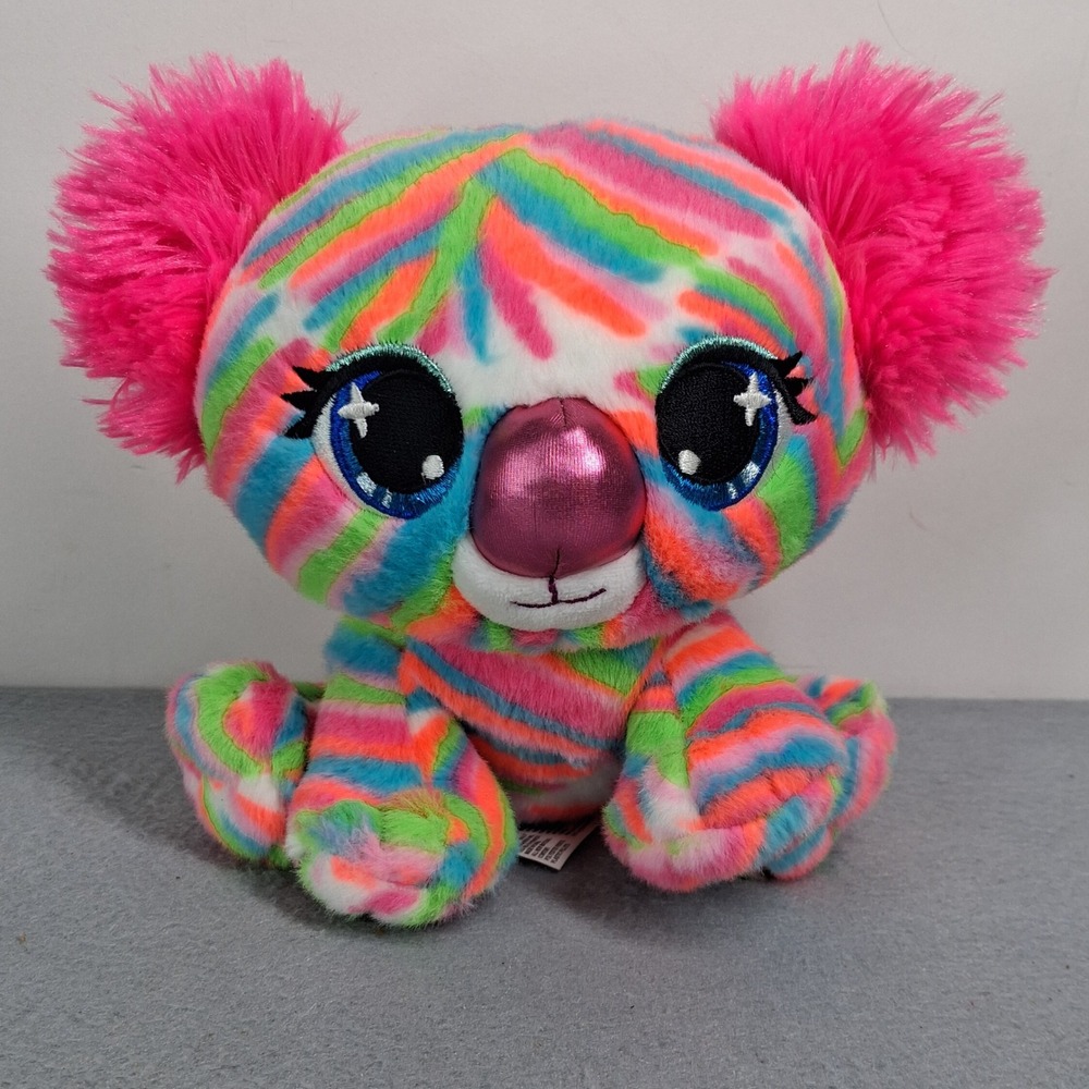 Gund P.Lushes Pets Koko Melbie Koala Plush Toy 6 Inch Rainbow Zebra Stripe